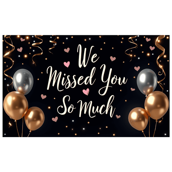 Colorful Balloons Welcome Back Banner Decorative Hearts Reunion for Indoor Celebration Office Home Decoration Gathering