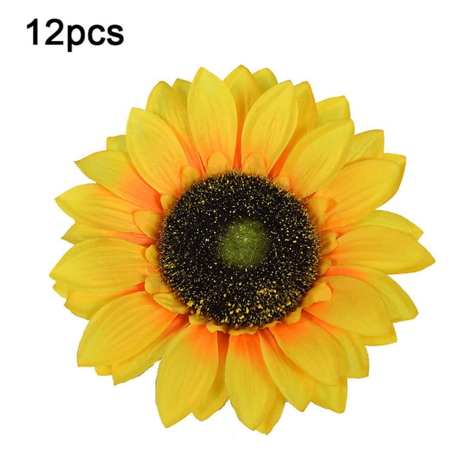 Cabeza de girasol artificial Simulación de cabezas de flores Ramo de fiesta de boda Accesorios de bricolaje, 12 piezas, Amarillo, 15 cm Advancent HA7119-03B