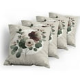 thumbnail image 5 of Ambesonne Monstera Throw Pillow Cover 4 Pack, Boho Minimalist Floral, 24", Pale Sage Green Blush, 5 of 7