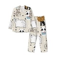 thumbnail image 1 of Fotbe Hand Drawn Animals Pijama de Hombre con Estampado de Manga Larga, Conjunto de 2 Piezas, Ropa de Dormir Suave y Cómoda con Bolsillos-Small, 1 of 7