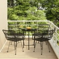 thumbnail image 1 of vidaXL 5 Piece Garden Dining Set Black Poly Rattan, 1 of 8