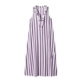 thumbnail image 5 of zbxnLI Striped Maxi Dress for Women Ruffle V Neck Sleeveless Tank Dresses Loose Casual Vacation Long Sundress, 5 of 6