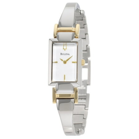 Bulova 98L149 Women's Dress MOP Dial Two Tone Bangle Bracelet Watch