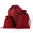 thumbnail image 1 of Bolsa de lino cepillado compuesto, bolsa de embalaje de regalo de joyería, bolsa de lino navideña a prueba de polvo y cálida para joyas, 1 of 4