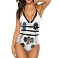 thumbnail image 1 of Neil Armstrong Astronaut Spacesuit Deep V-Neck Halter One-Piece Swimsuit Ladies Monokini Beach Bathing Suits Swimwear Apollo, 1 of 4