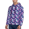 thumbnail image 3 of Fotbe Men's Hoodie with Skull Flower Pattern - Kangaroo Pocket Pullover Hooded Sweatshirt, Perfect for Daily Wear, Travel, and Home-Small, 3 of 7