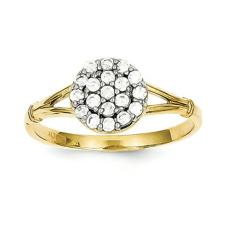 - 10k Yellow Gold CZ Cluster Ring