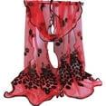 thumbnail image 1 of Women Fashion Peacock Flower Embroidered Lace Scarf Long Soft Wrap Shawl Stole, 1 of 8