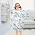 thumbnail image 5 of Dailycode Wearable Blanket Hoodie Oversized Sherpa Flannel Blankets with Pocket for 3-14 Year Old Cartoon Line Unicorn, 5 of 7