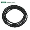 thumbnail image 2 of Uxcell 2 M/6.6 Ft 3 Core 18AWG Vintage Twisted Cloth Covered Electrical Wire Black, 2 of 5