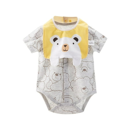 

Toddler Boys Bodysuit Short Sleeve Cute Outdoor Sports Play Wear Soft Jumpsuits