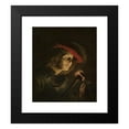 thumbnail image 2 of Matthias Stom 12x14 Black Modern Framed Museum Art Print Titled - Soldier Lighting a Candle, 2 of 5