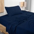 thumbnail image 1 of Juego de sábanas Utopia Bedding, punto doble, algodón, azul marino, 1 of 6