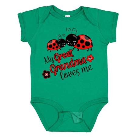 

Inktastic My Great Grandma Loves Me with Cute Ladybugs Gift Baby Boy or Baby Girl Bodysuit