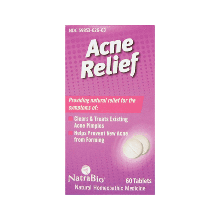NatraBio Acne Relief 60 Tabs (Best Homeopathic Remedy For Acne)