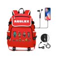 thumbnail image 4 of Mochila escolar con carga USB para estudiantes, bolso escolar de lona de gran capacidad para ordenador portátil, con letras impresas, para adolescentes y niñas, 4 of 4