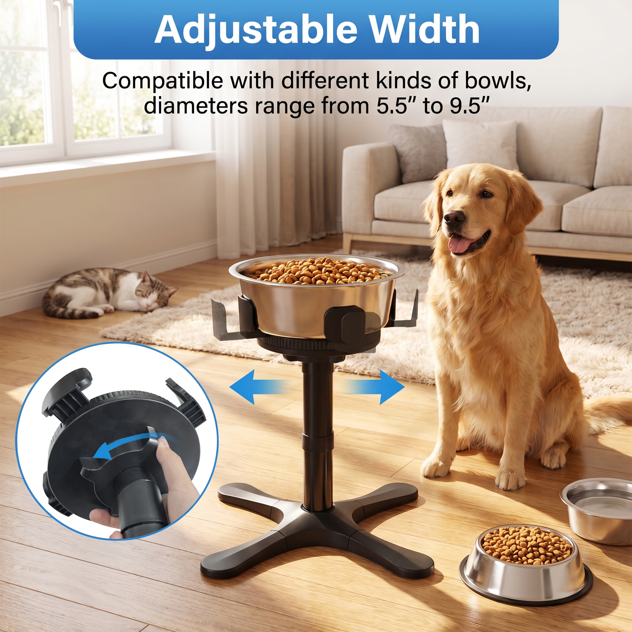 Tolobeve Adjustable Elevated Dog Bowl Stand photo 8