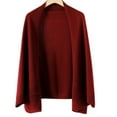 thumbnail image 2 of Women's Lightweight Cardigan Open Front Shawl Wrap Winter Warm Poncho Cape Soft Scarf Wine One Size, 2 of 4