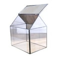 thumbnail image 2 of Almencla House Shape Clear Glass Geometric Terrarium Box Tabletop Plant Planter, 2 of 7