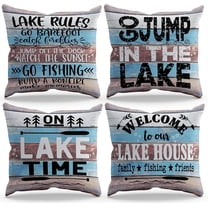 Life is Better On The Porch Throw Pillow Cover Pillowcase 18x18 Inch Set of 4 Decor for Farmhouse Porch Bench Pillow Room Bed Sofa, Porch Decor, Porch Rules Pillow, Gifts Housewarming