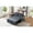 Blue-gray, variant on 55.9" Pull-Out Loveseat with Soft Bella Fabric / Cozy Seating for Small Apartment