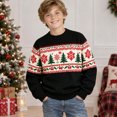 thumbnail image 2 of JAJAHO Kids Boys Christmas Sweatshirt Christmas Tree Print Crew Neck Pullover Xmas Holiday Tops For 2-14 Years, 2 of 5