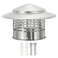 thumbnail image 1 of Uxcell Capuchon de Cheminée 6 Pouces, Couvercle de Cheminée Rond en Acier Inoxydable 304, Écran de Capot pour Cheminée, Poêle, Tuyau, 1 of 7