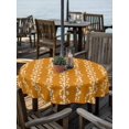 thumbnail image 2 of Outdoor Tablecloths with Umbrella Hole & Zipper, Orange Spring Leaves Round Tablecloths 60 Inch, Pastoral Botanical Striped Flowers Waterproof Table Cloth, Patio/Pool/Picnic Table Covers, 2 of 8