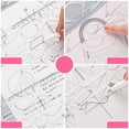 thumbnail image 2 of 1 pieza de regla de geometría transparente, plantillas arquitectónicas, plantilla de dibujo, plantilla de arquitectura, regla de dibujo hueca, formas de 7,56x4,53 pulgadas, 2 of 5