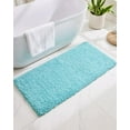 thumbnail image 2 of Bathroom Runner Rug 24x59 Teal Non Slip Fluffy Long Bath Mat for Bathroom Floor Washable Plush Luxury Bath Rug for Tub Absorbent Shower Sink Mat Bedside Rug, 2 of 14