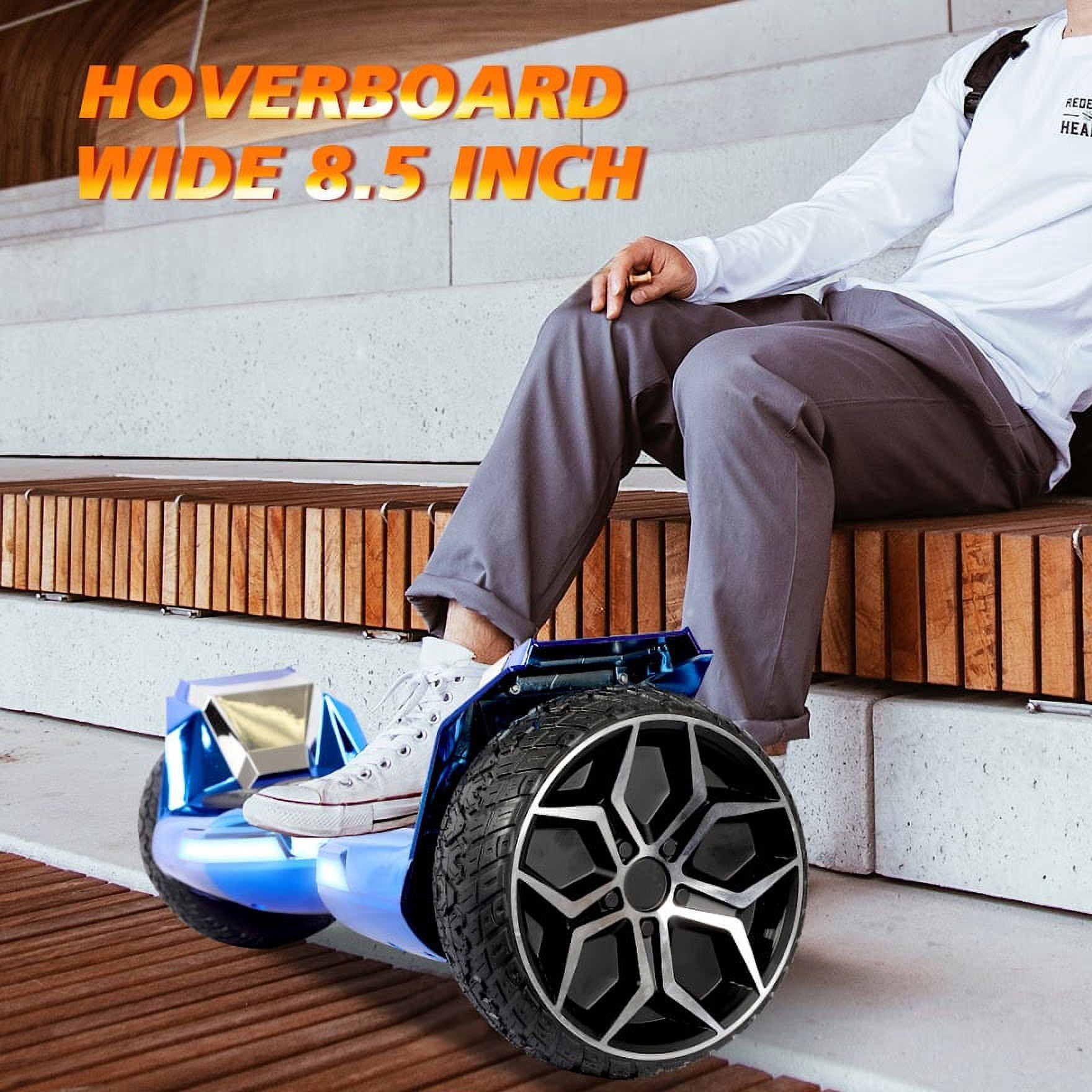 RCB Hoverboard Tout Terrain 8,5'' avec APP, Lumières LED et Haut-parleurs  Bluetooth