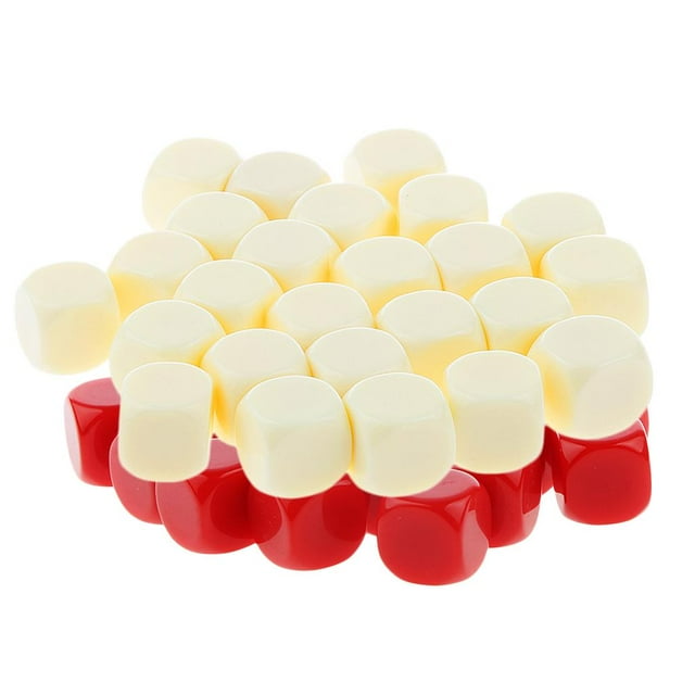 50 Piezas D6 Dados en para DIY Fabricación Rojo y beige