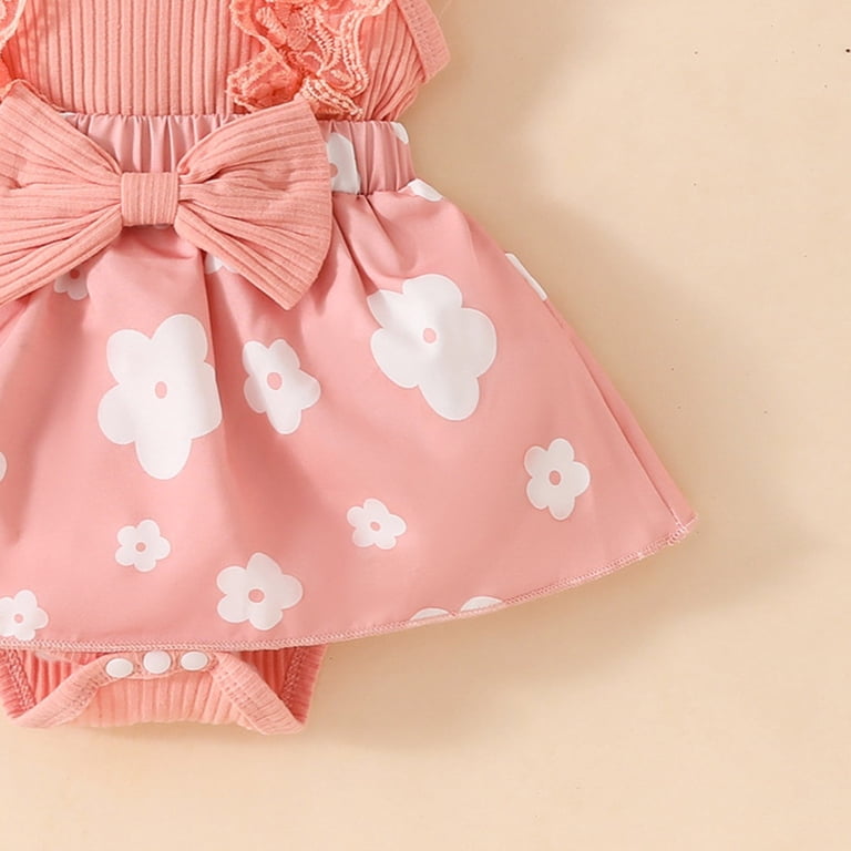 Sopiago Baby Girl Clothes Romper Dress Outfits for Girls Lace Ruffle  Sleeveless Toddler Girl Summer Outfits with Headband (Light Pink,12-18  Months) - Walmart.com