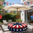 thumbnail image 6 of SLYNSHome 4th of July Round Tablecloth American Independence Day Table Cloth Patriotic Star Tablecover Memorial Day Table Cloth, 6 of 6