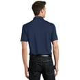 thumbnail image 2 of Port Authority K497 Mens Poly Charcoal Blend Pique Polo T-Shirt, Navy - Extra Small, 2 of 6