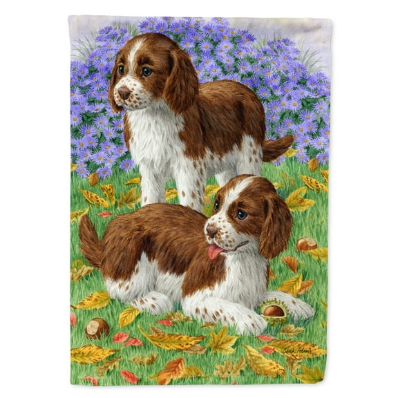 Caroline's Treasures ASA2116GF Welsh Springer Spaniel Pups Flag Garden Size , Small, multicolor