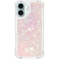 thumbnail image 2 of Case for iPhone 16 Case Glitter Liquid Cute Clear,Sparkle Floating Quicksand Shockproof Protective Bumper Soft TPU Phone Case for iPhone 16 6.1 inch Star Pink YB, 2 of 14
