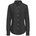 thumbnail image 1 of Camisa de algodón Oxford ajustada con botones en silicona para mujer, color negro, 1 of 3