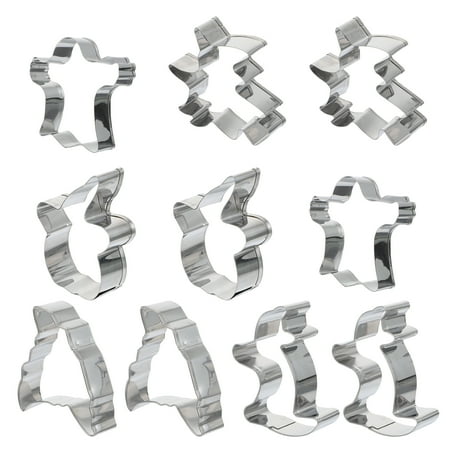 

10pcs Halloween Theme Molds Cookie Cake DIY Tools Stainless Steel Molds