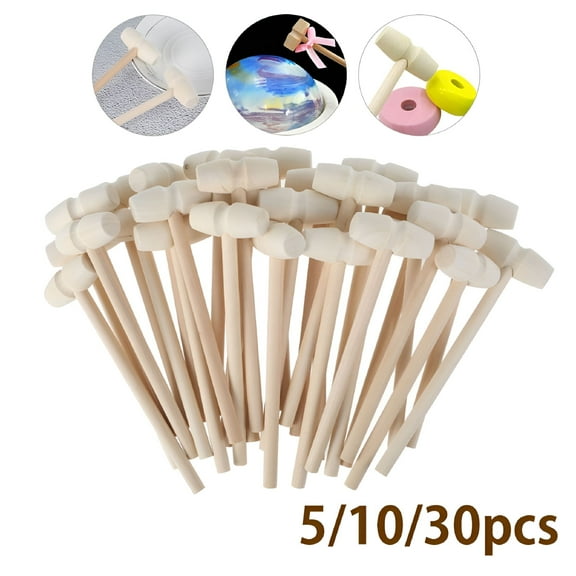ACDANC 30PCS Mini Wood Hammer Small Wooden Crab Mallet,Lobster Seafood Shellfish Hammers Dessert Cracker Chocolate Making