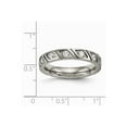 thumbnail image 6 of Grey Titanium Ring Band Wedding Cubic Zirconia CZ Polished Grooved, 6 of 6