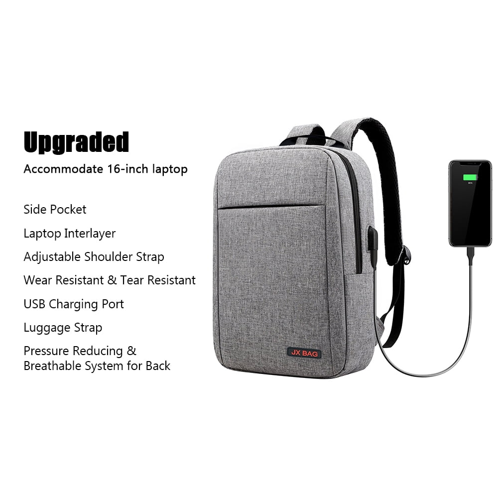 Travel TurnWay Waterproof 16” Laptop Backpack/Computer Daypack with USB Charging Port for Business Men and Women College 