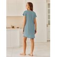 thumbnail image 4 of Ekouaer Womens Nightgowns Short Sleeve Sleepshirt V Neck Top Shirt Dress Soft Nightshirts Loose Loungewear, 4 of 6