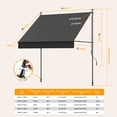 thumbnail image 3 of HOMEDEMO Manual Retractable Awning, 59"W x 118"H Retractable Side Bar 47-59", NO Drilling Awings for Backyard Garden Porch Outside Carbon gray, 3 of 8