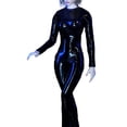 thumbnail image 1 of Ropa de muñeca 1/6 escala Disfraz de manga larga manga larga Mono negro para mujer de una pieza de una pieza Faux PU Cuero con cremallera Accesorios Negro Scienceny  FN001628-02, 1 of 7