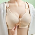 thumbnail image 2 of SMihono Trendy Moona Bra - Front Closure Breathable Bra for Seniors, Moona Bra Womens Solid Lace Wireless Push up Bra Beige 44/100, 2 of 6