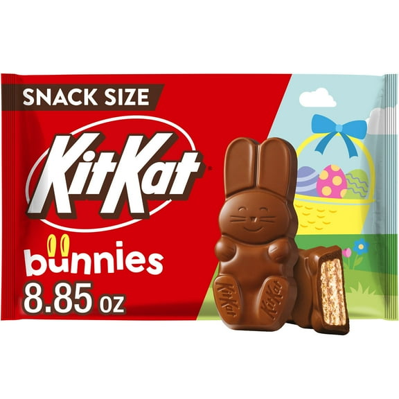 KIT KAT® Milk Chocolate Wafer Snack Size Bunnies, Easter Candy Bag, 8.85 oz