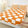 thumbnail image 3 of Homewish Geometric Plaid Full Size Sheets 4-Piece for Teens Boys Girls,Vintage Aesthetic Breathable Bed Sheets,Minimalist Grid Checkered Lightweight Sheet Sets,Lightweight Room Decor, 3 of 7