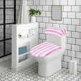 thumbnail image 4 of Vfedsrsge Washable Polyester Toilet Lid and Tank Cover Set - Elastic Universal Fit for Round/Elongated Toilets - Pink - Machine Washable - Dust Protection - 2-Piece Bathroom Decor, 4 of 6