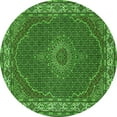 thumbnail image 1 of Ahgly Company Indoor Round Medallion Green Traditional Area Rugs, 4' Round, 1 of 1